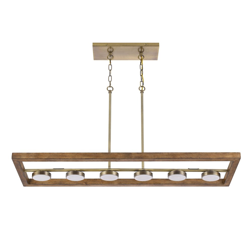 2200 Lumen Kelso Dimmable Intergrated Led Rubber Wood Island Chandelier. Picture 5