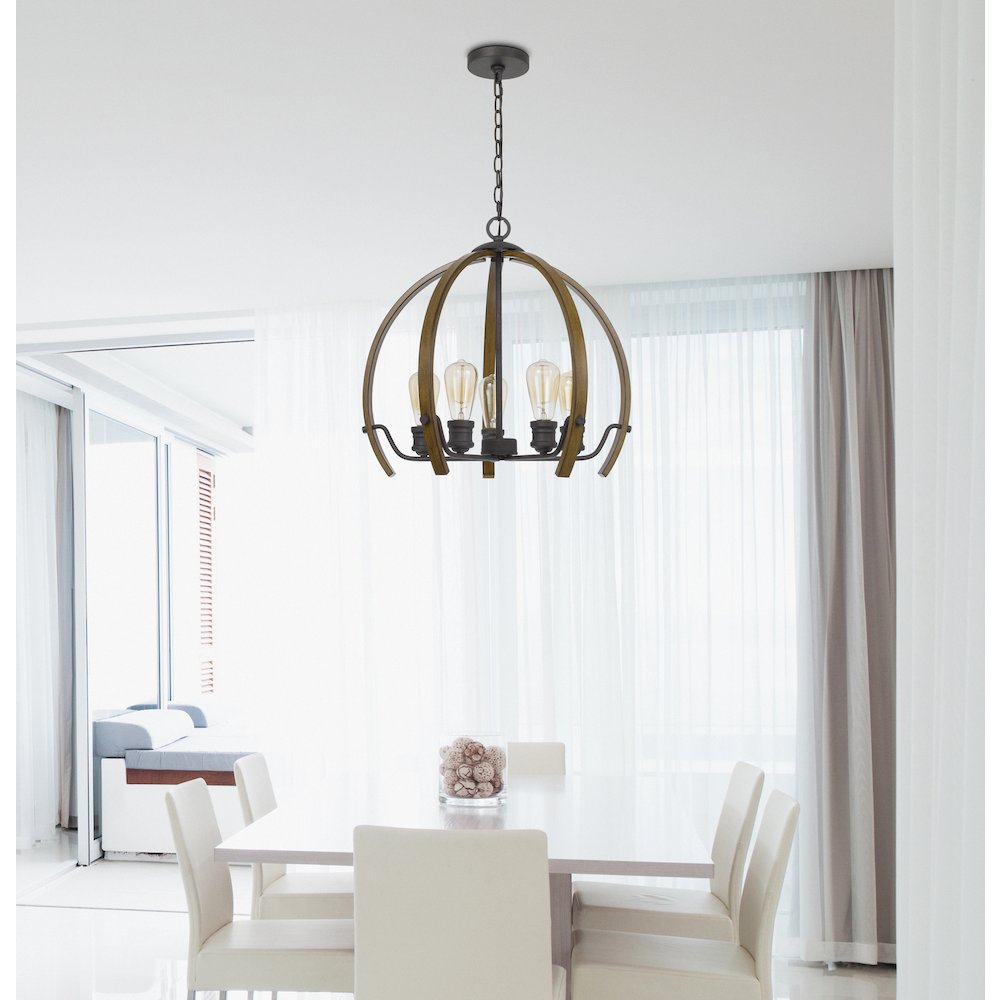 60W X 5 Riverton Metal Chandelier. Picture 2