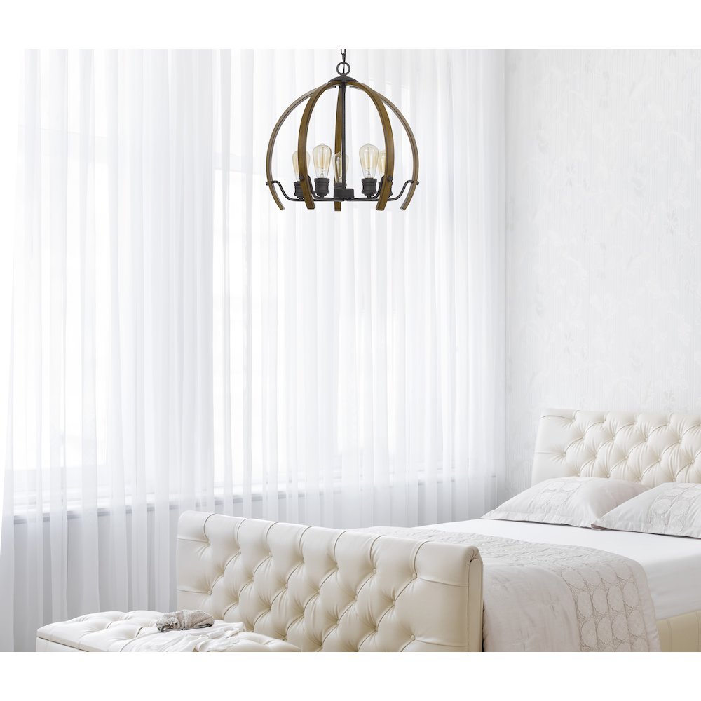 60W X 5 Riverton Metal Chandelier. Picture 3