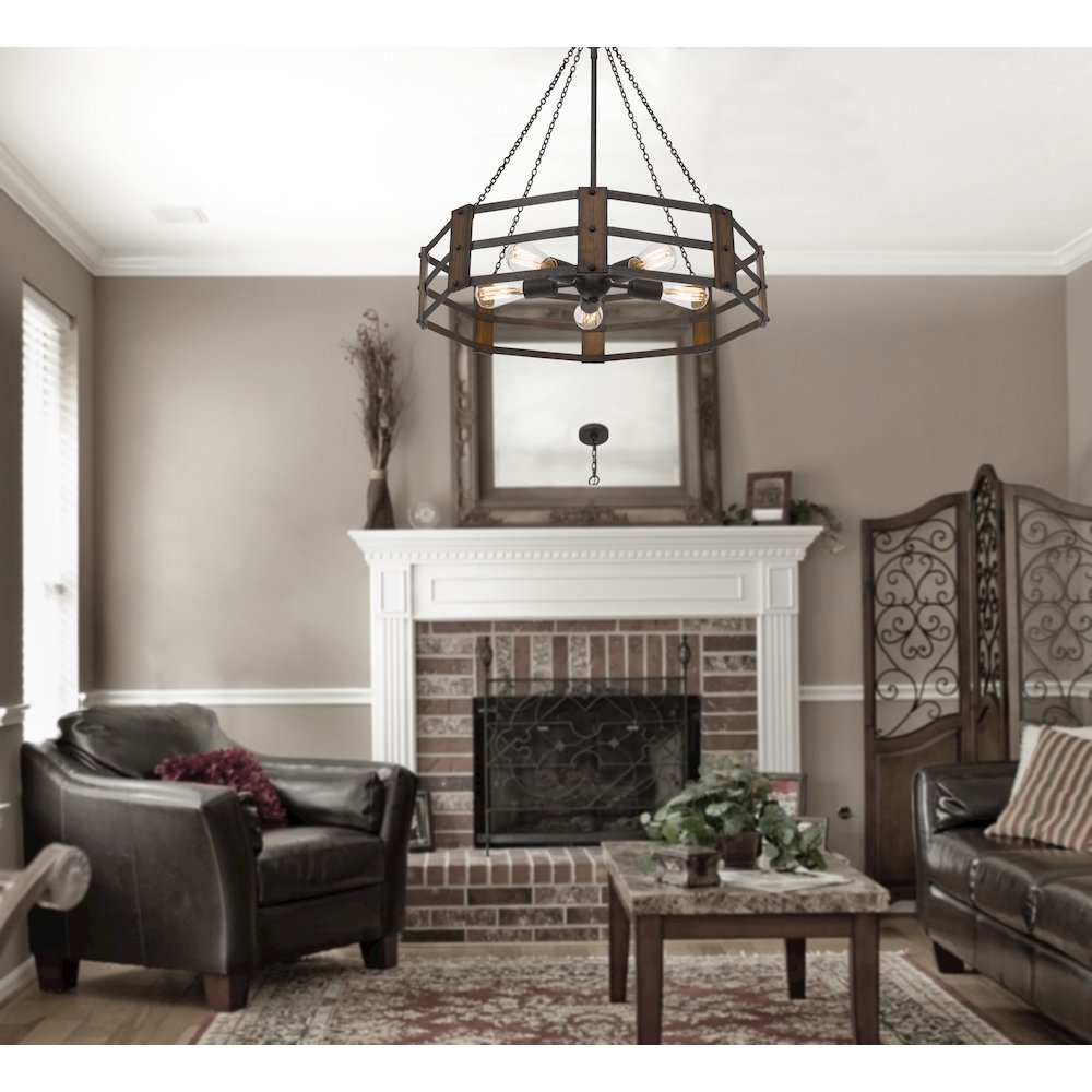 60W X 5 Provo Metal Chandelier. Picture 2