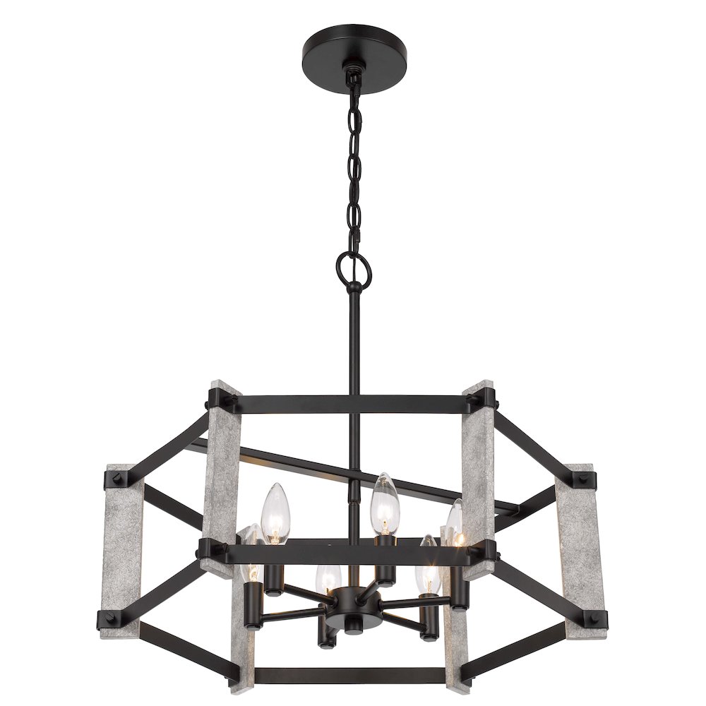 60W X 6 Rutland Hammered Metal Chandelier. Picture 4