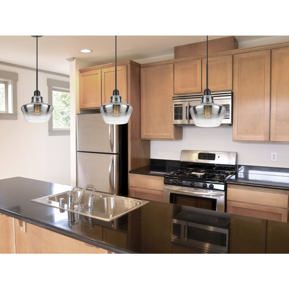 40W Brockton Glass Pendant Light. Picture 3