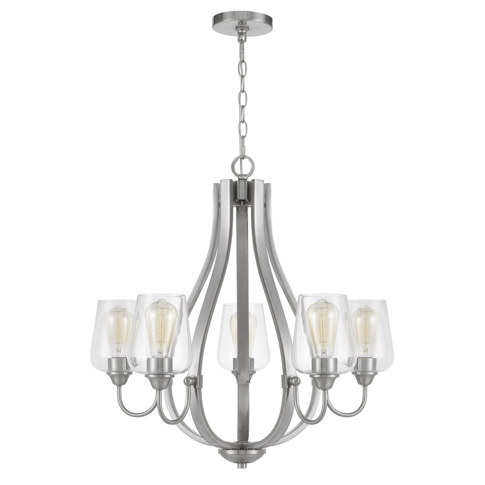 Newport Metal Chandelier With Glass Shades. Picture 1