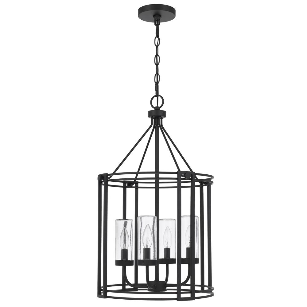 Luton Cage Metal Chandelier With Glass Shades. Picture 1