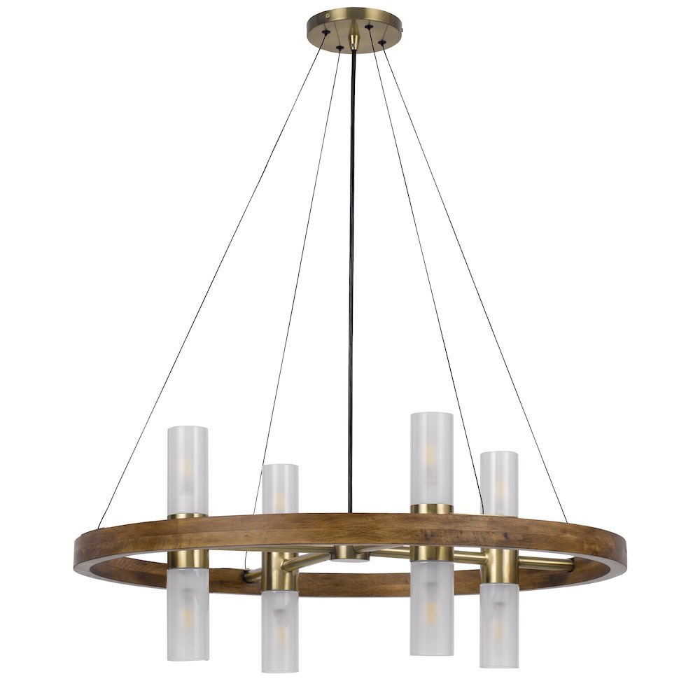 40W X 8 Hempstead Birch Wood Cylinder Chandelier. Picture 5