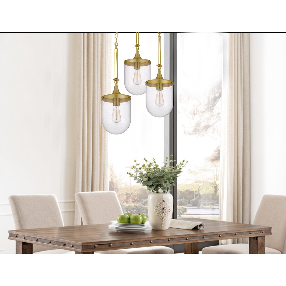 60W Ithaca Bubbled Glass Pendant Fixture. Picture 3