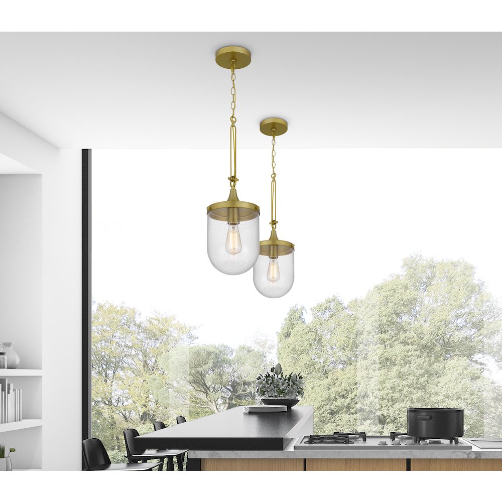 60W Ithaca Bubbled Glass Pendant Fixture. Picture 4