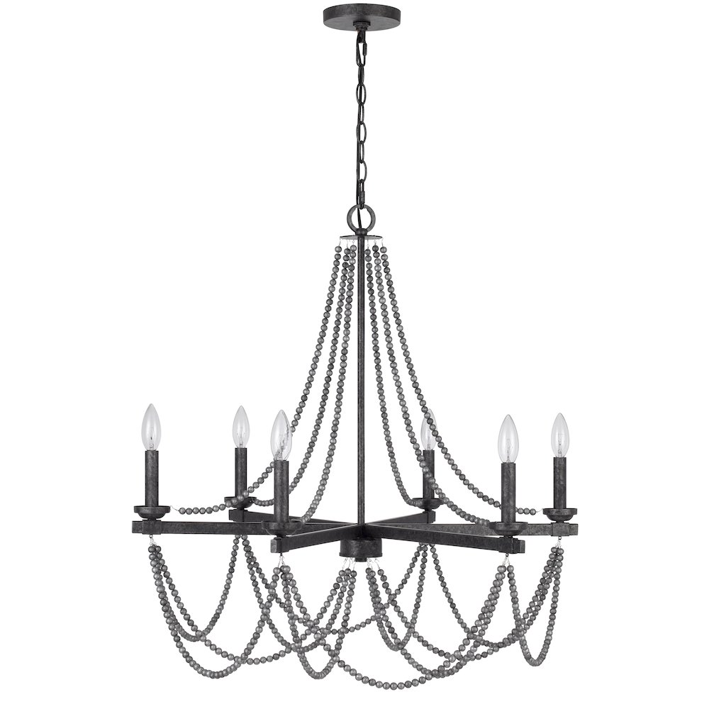 60W X 6 Ventura Metal Beaded Chandelier. Picture 1