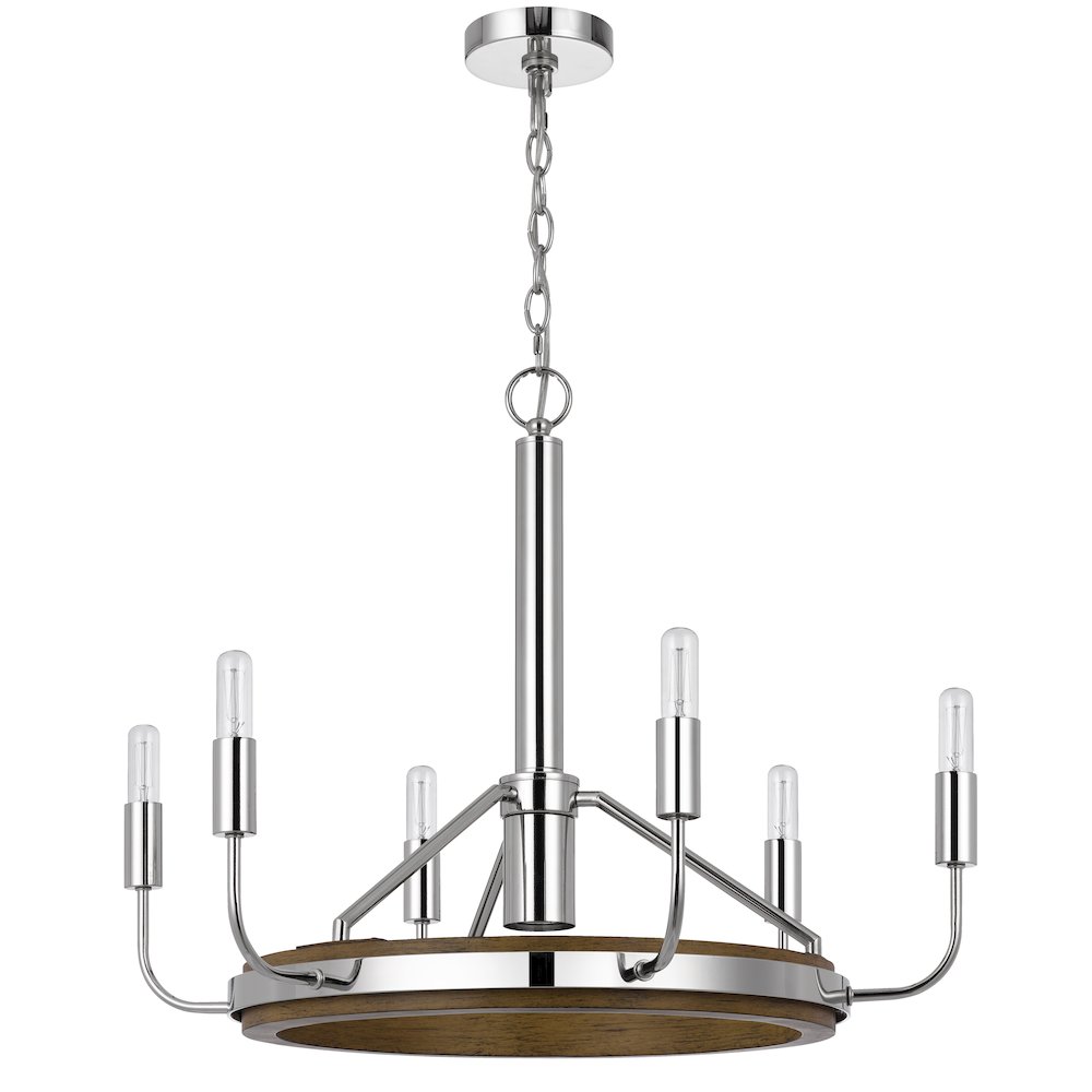 Saluda 60W X 6 Metal Chandelier And A Gu10 6W Led Downlight (Led Bulb Included). Picture 1