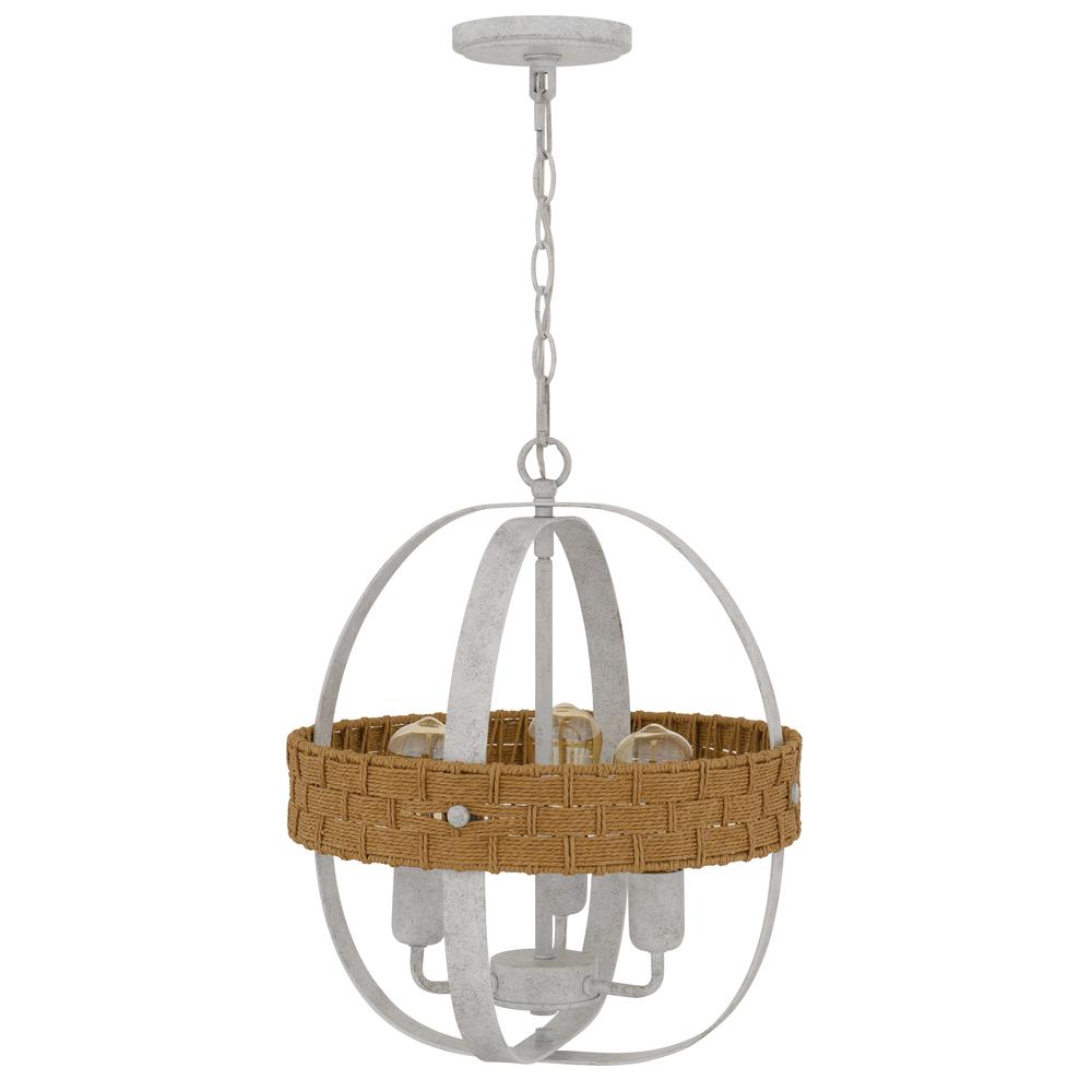 60W X 3 Barton Metal Chandelier With Rattan Design. Picture 3