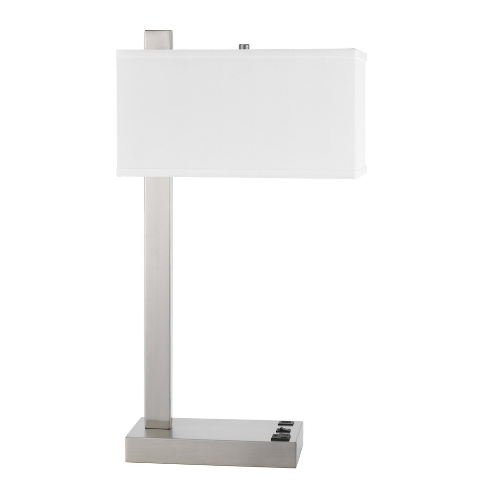 Drancy Metal Desk Lamp With One Power Outlet And One Usb Charging Port. Picture 1