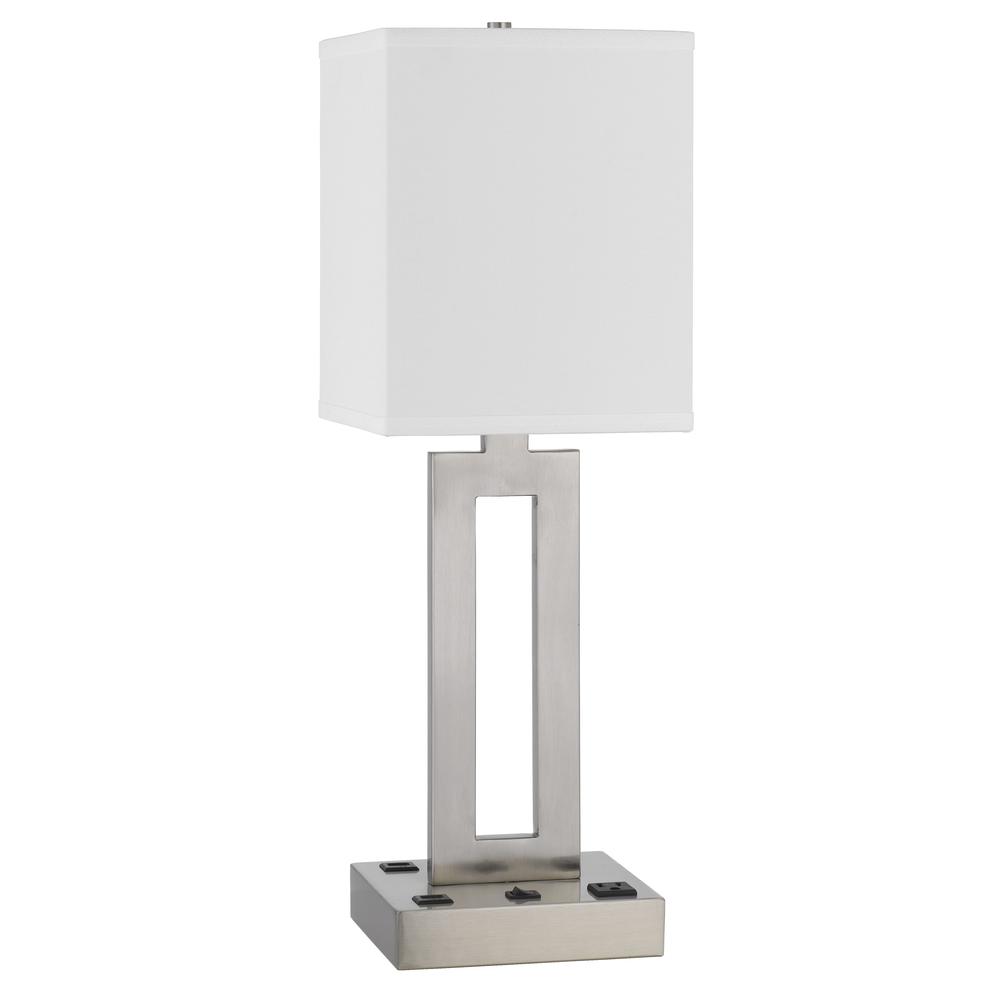 Sarnia Metal Desk Lamp With 1 Outlet And 2 Usb Charging Ports. Picture 1
