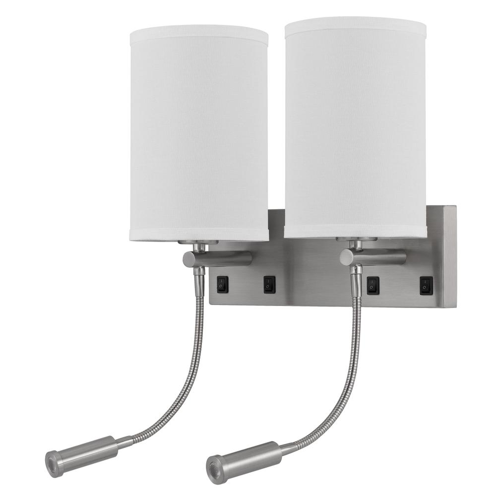 60W X 2 Lakewood Wall Lamp With Two 1W Intergrated Led Reading Lamps. Picture 1