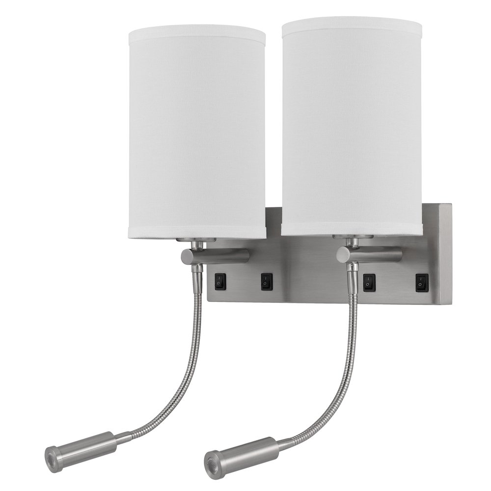 60W X 2 Lakewood Wall Lamp With Two 1W Intergrated Led Reading Lamps. Picture 5