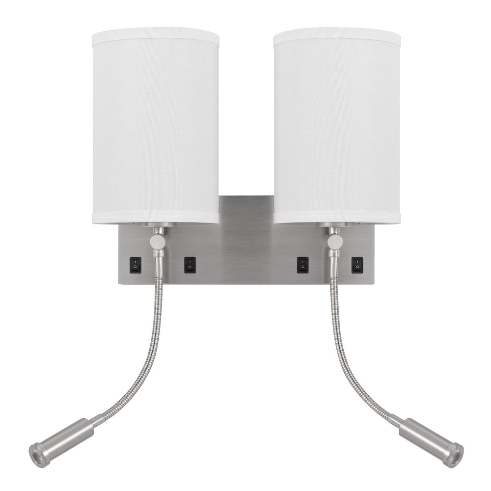 60W X 2 Lakewood Wall Lamp With Two 1W Intergrated Led Reading Lamps. Picture 2