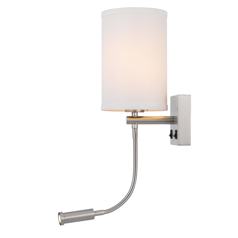 60W Lakewood Wall Lamp With 1W Intergrated Led Reading Lamp. Picture 1