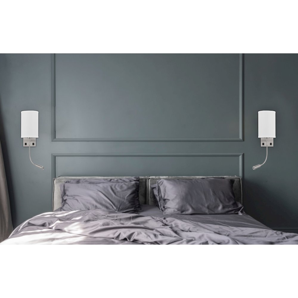 60W Lakewood Wall Lamp With 1W Intergrated Led Reading Lamp. Picture 3