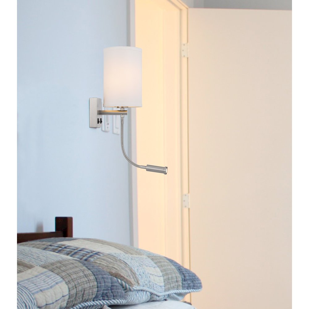 60W Lakewood Wall Lamp With 1W Intergrated Led Reading Lamp. Picture 4