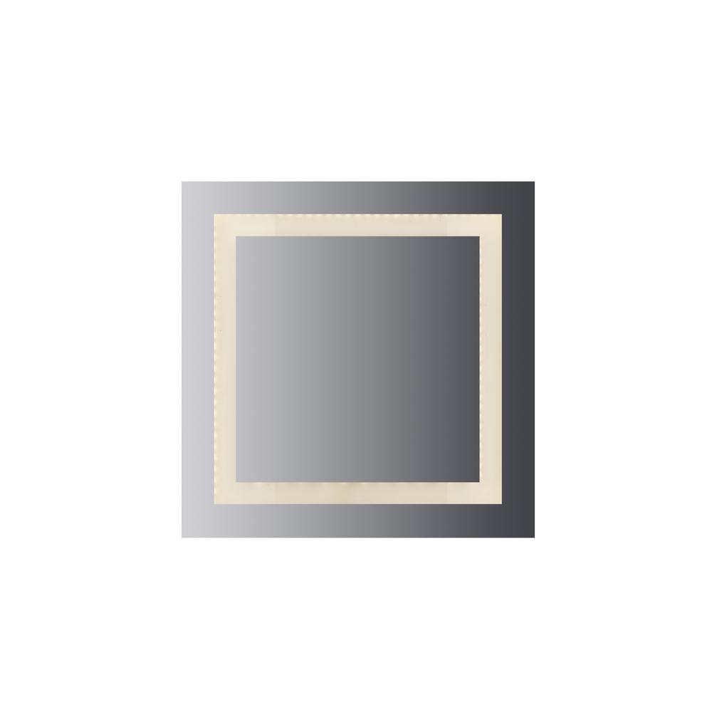 LED Lighted Mirror inset Glass Style, 36" X 36" With Easy Cleat System. Picture 1