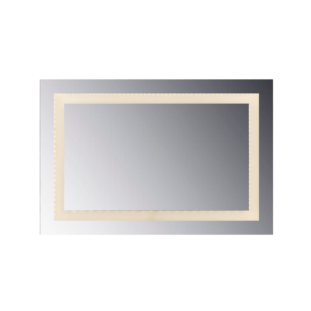 LED Lighted Mirror inset Glass Style, 48" X 36" With Easy Cleat System. Picture 1