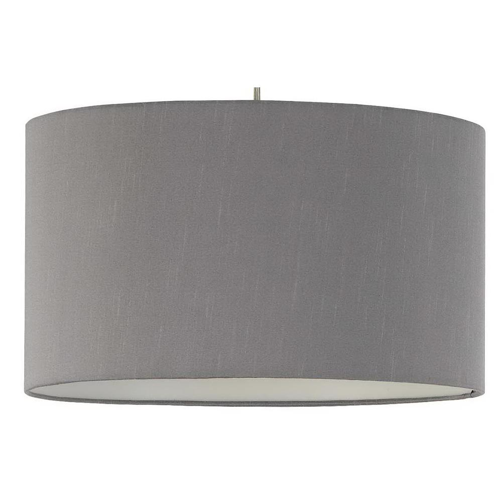 9" Height Hardback Linen Shade in Platninum Grey. Picture 1