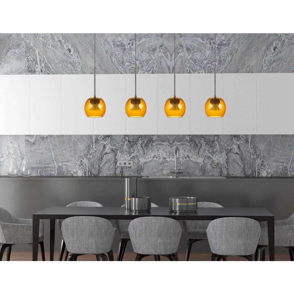 Ithaca 3000K, 8W, 700 Lumen, 90 Cri Dimmable Led Glass Mini Pendant. Picture 2