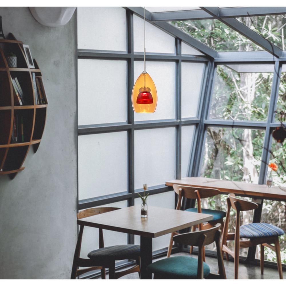 Integrated dimmable LED glass mini pendant light. 6W, 450 lumen, 3000K. Picture 2