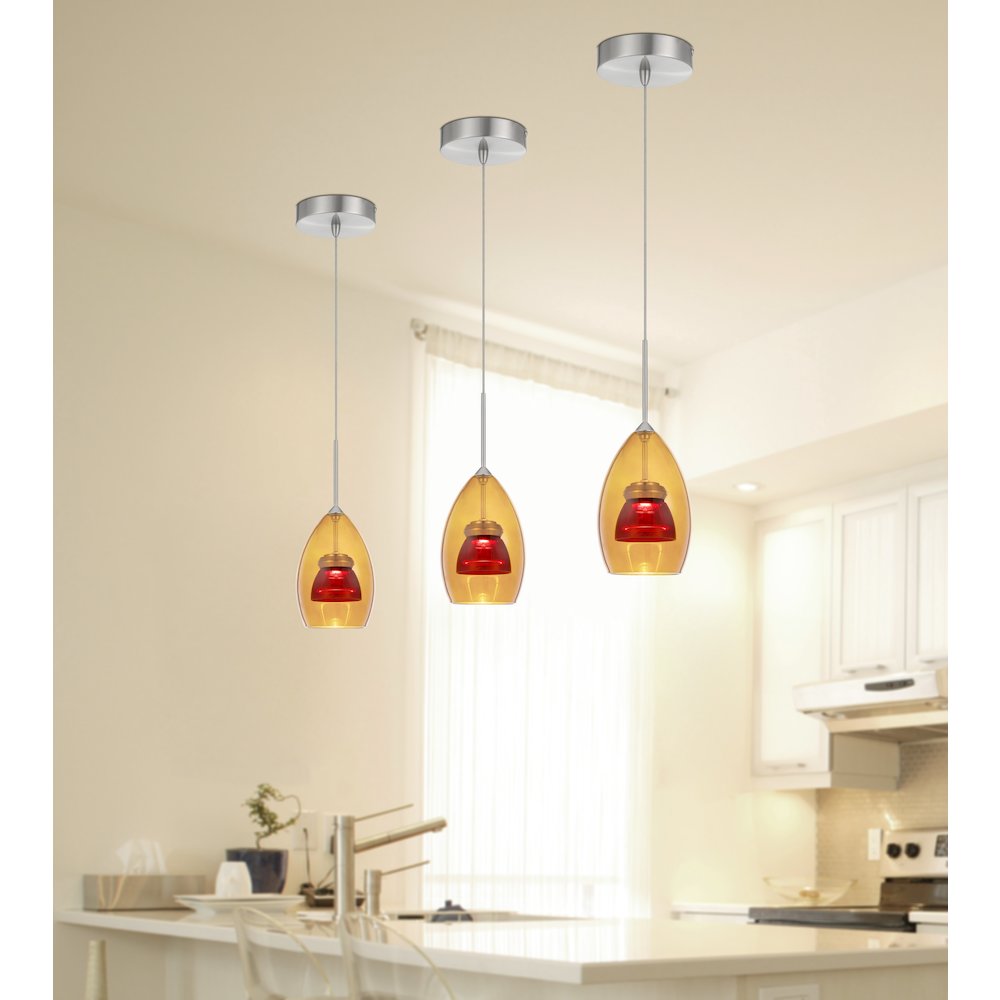 Integrated dimmable LED glass mini pendant light. 6W, 450 lumen, 3000K. Picture 3