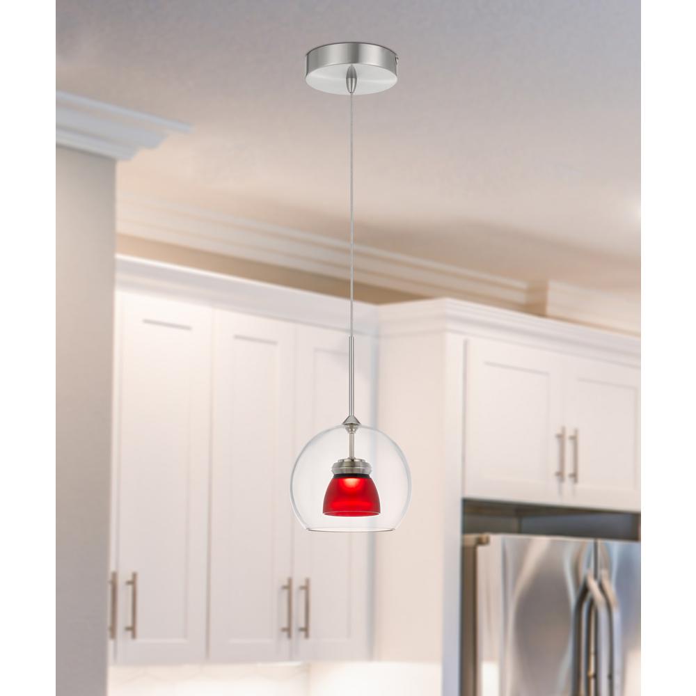 Integrated dimmable LED glass mini pendant light. 6W, 450 lumen, 3000K. Picture 1