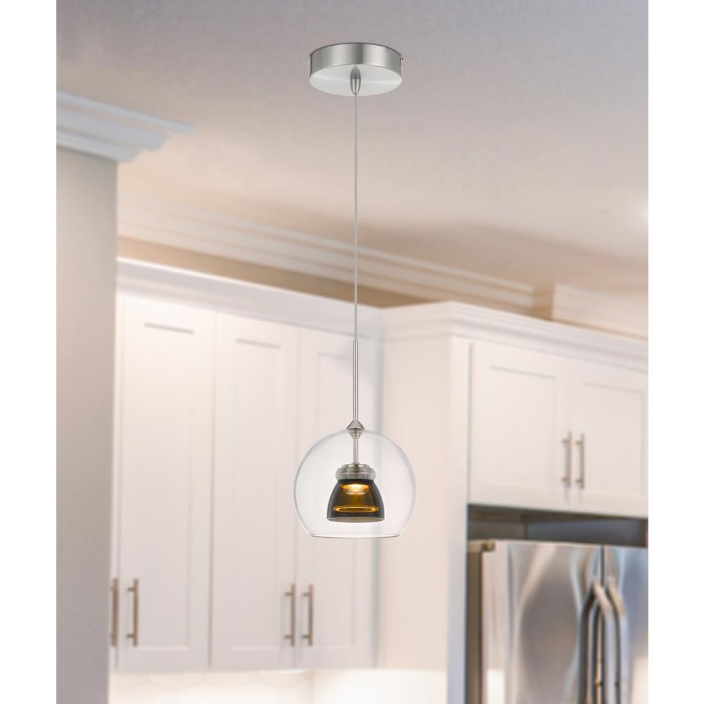 Integrated dimmable LED glass mini pendant light. 6W, 450 lumen, 3000K. Picture 1