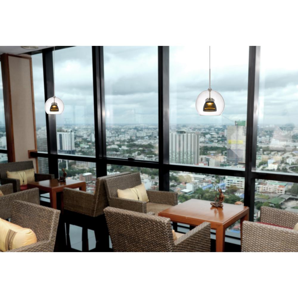 Integrated dimmable LED glass mini pendant light. 6W, 450 lumen, 3000K. Picture 2