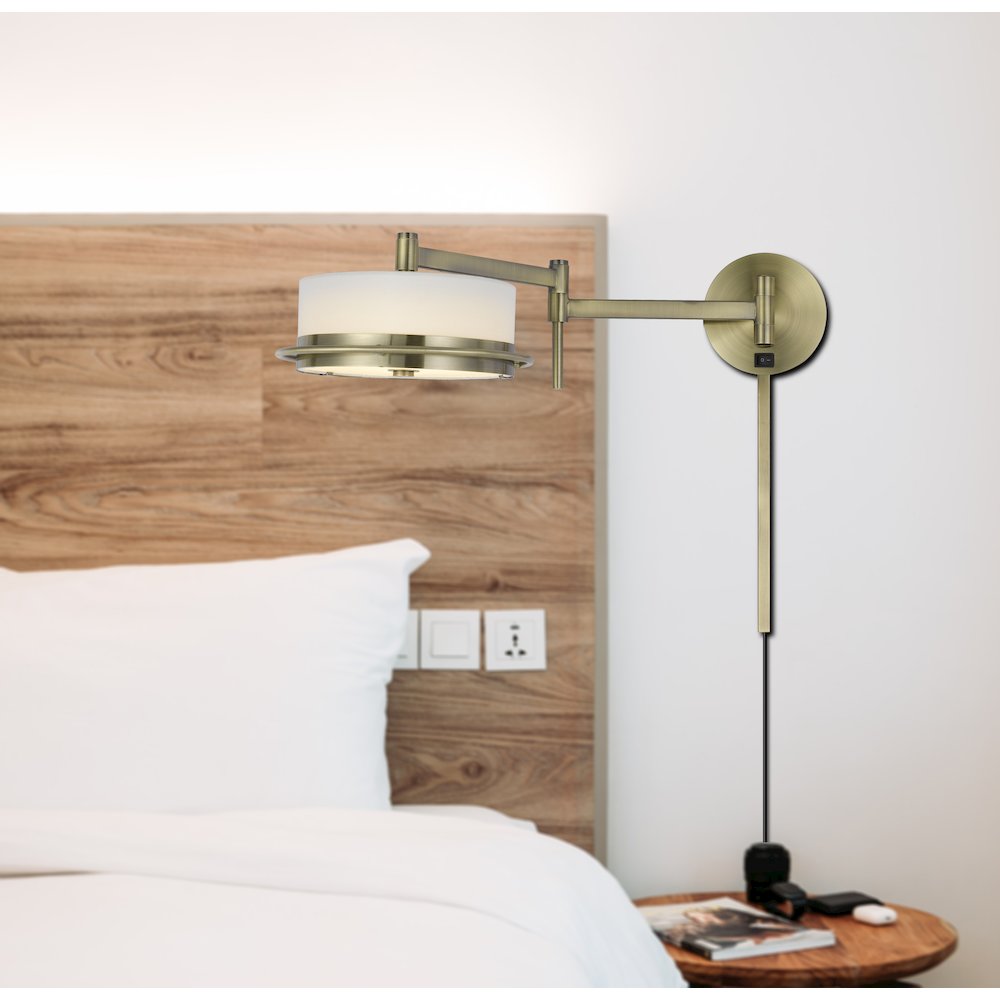 Led 10W Sarnen Wall Swing Arm Reading Lamp. 3 Ft Wire Cover Included. Picture 2