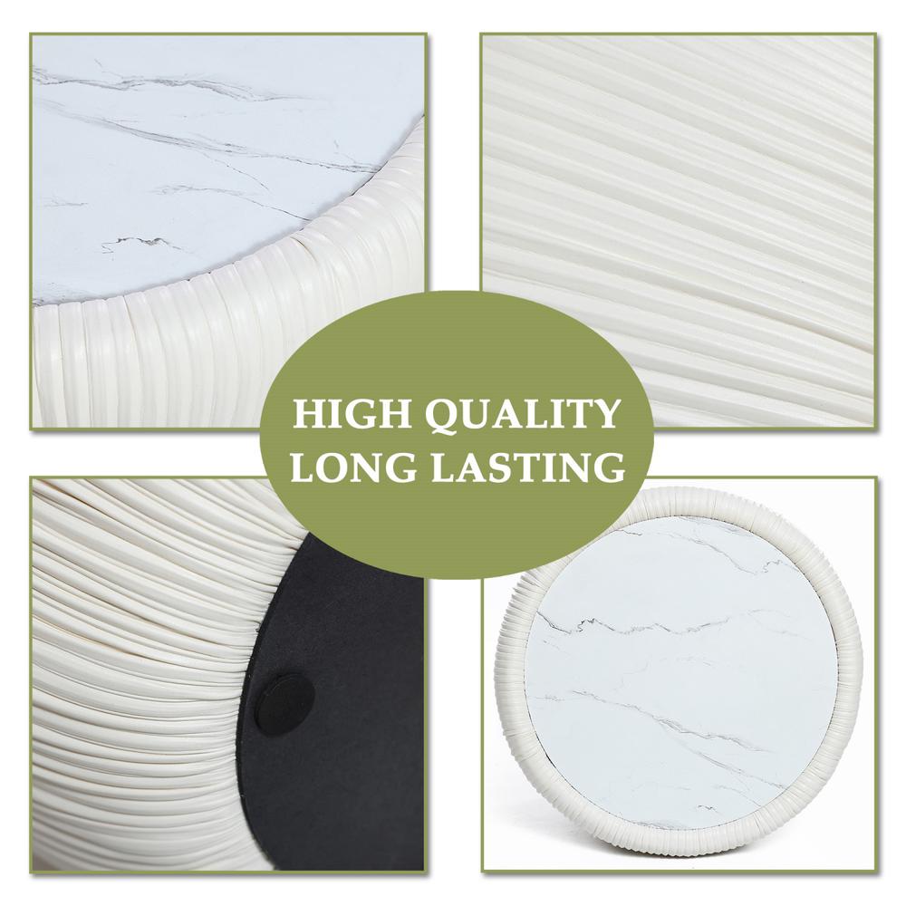 15.8" H White Round Side Table. Picture 9