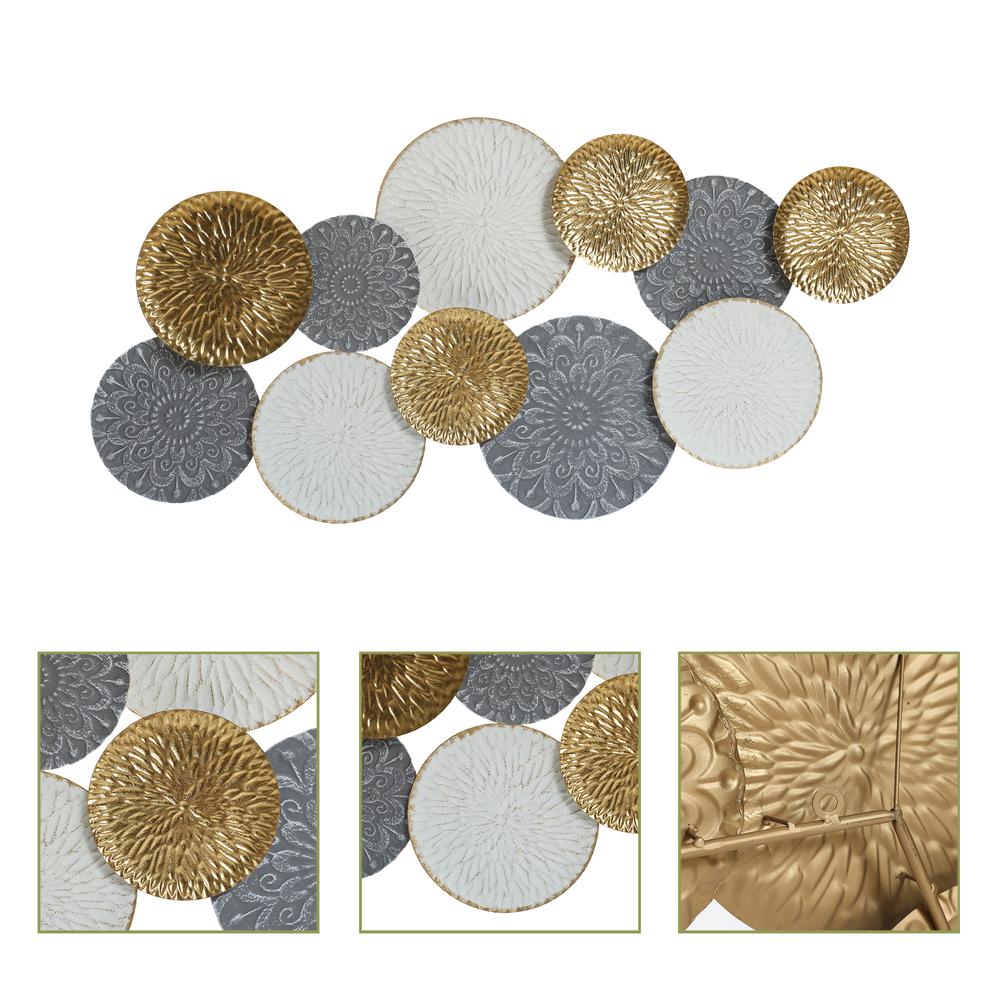 48" W Connected Circles Metal Wall Decor Sculpture. Picture 6