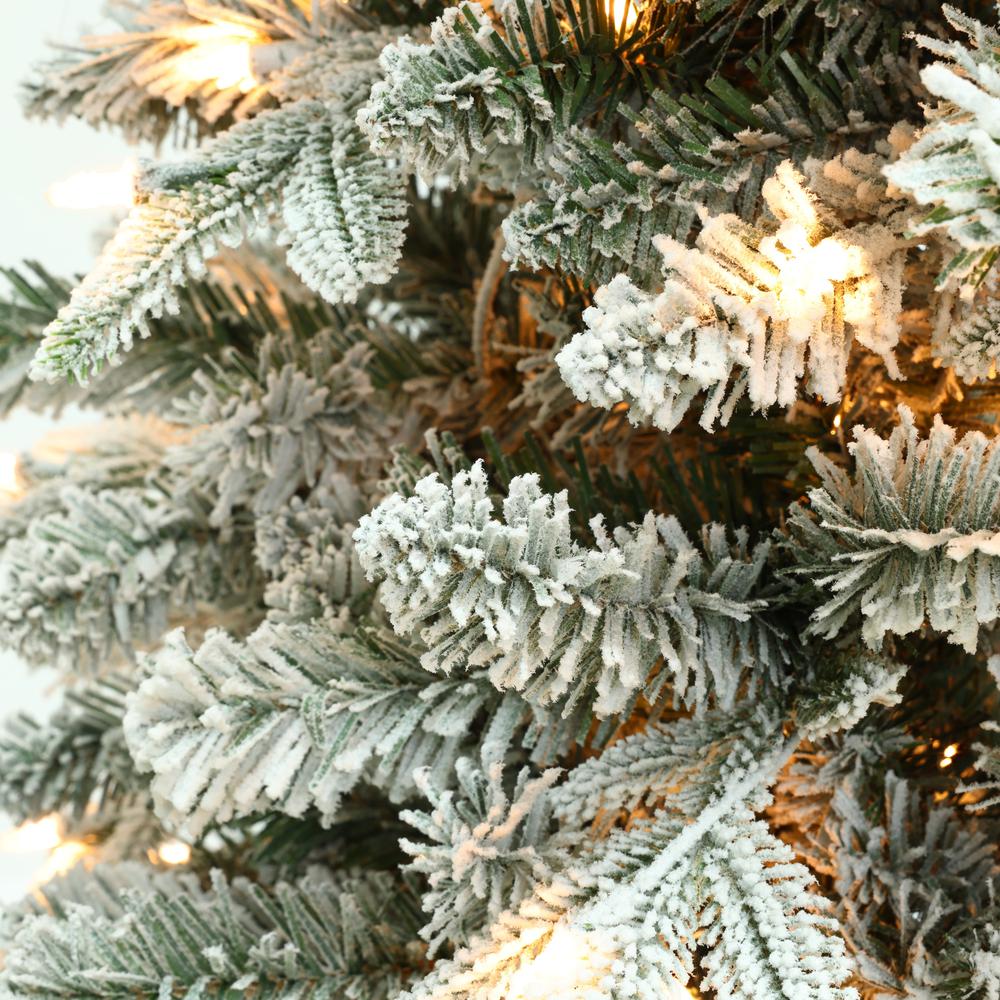 5Ft Pre-Lit Full Artificial Flocked Christmas Tree. Picture 6
