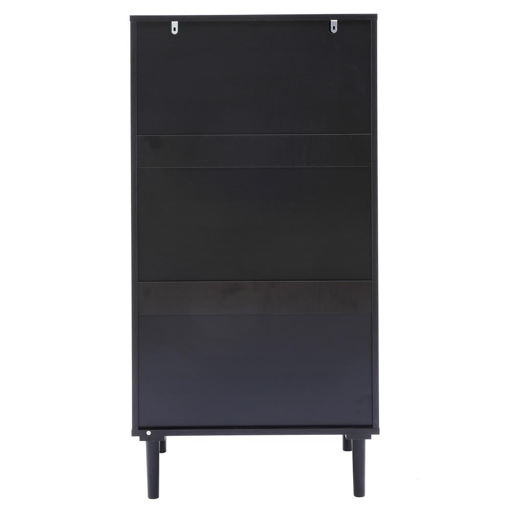 Black and Brown Wood 5-Drawer Chest. Picture 11