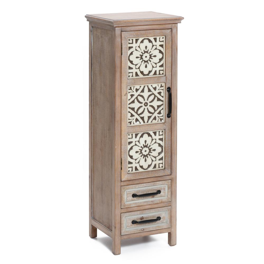 48" Tower Wood 2-Drawer 1-Door Storage Cabinet. Picture 2