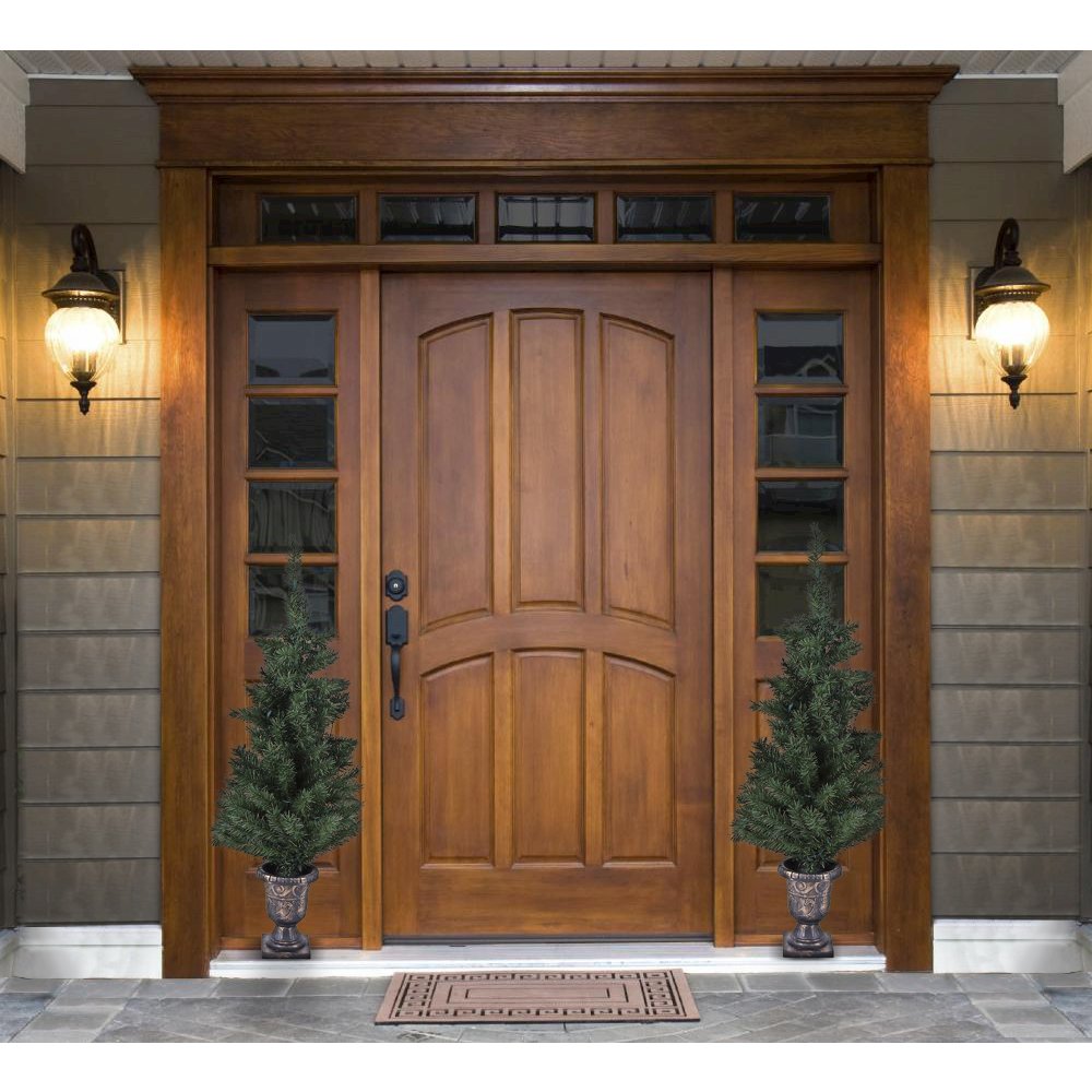 Set of 2 4ft Porch PVC Trees with LED Lights. Picture 3