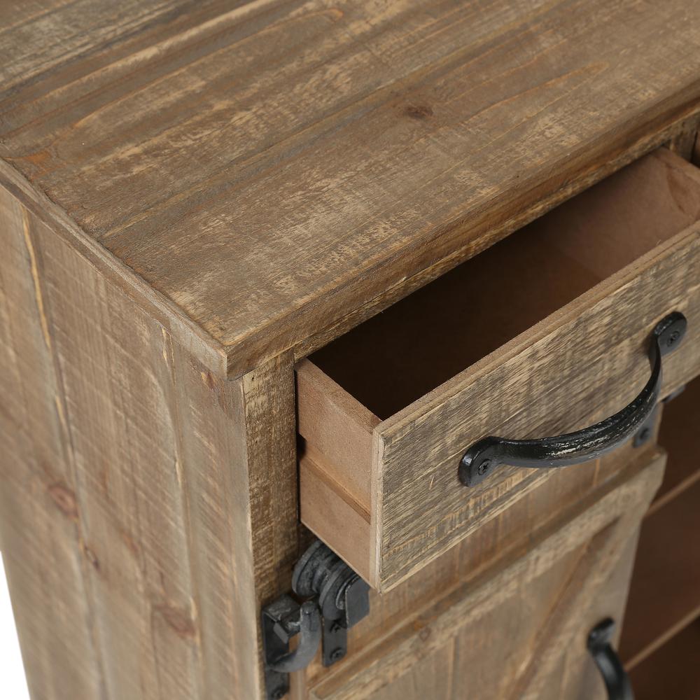 Rustic Wood Sliding Barn Door Storage Cabinet. Picture 12