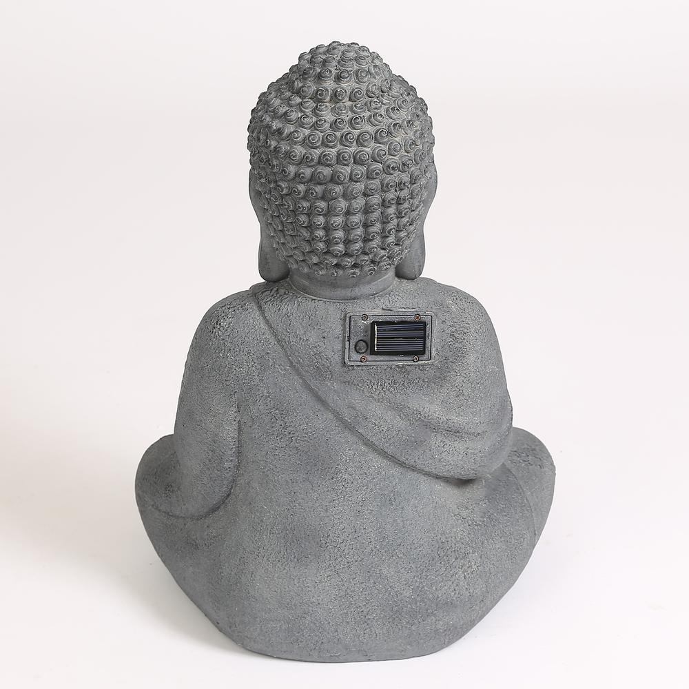 Meditating Buddha Statue with Solar Light. Picture 4