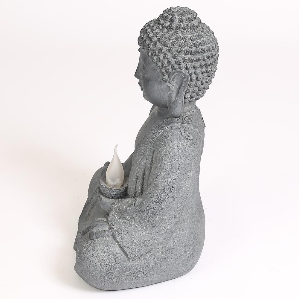 Meditating Buddha Statue with Solar Light. Picture 5