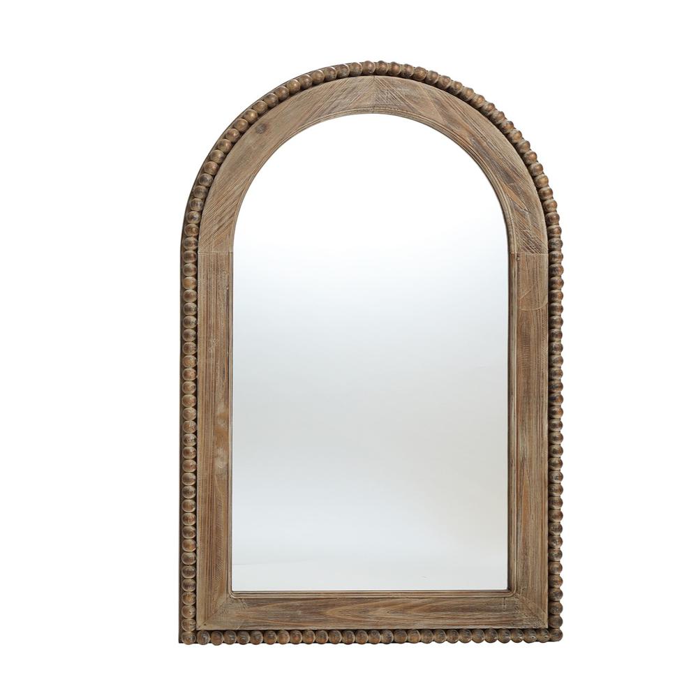Wood Framed Arch Window Wall Mirror. Picture 1