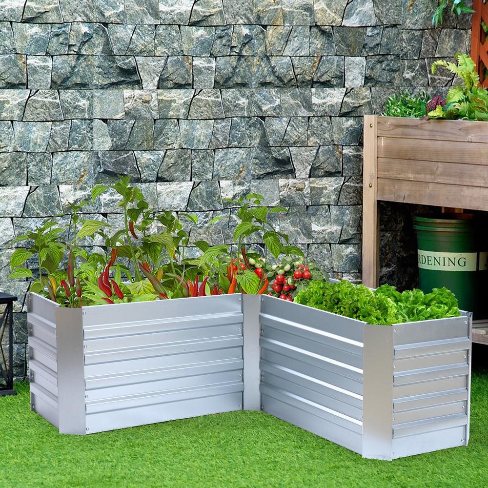 L-Shaped Galvanized Raised Garden Bed. Picture 15