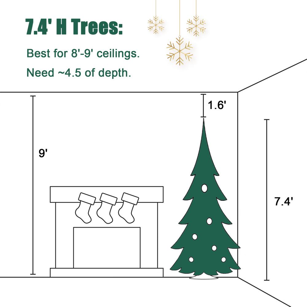 7.4Ft Pencil Slim Artificial Christmas Tree. Picture 14