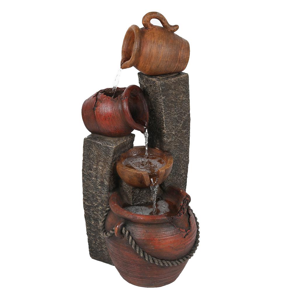 Resin Pots and Posts Outdoor Fountain. Picture 2
