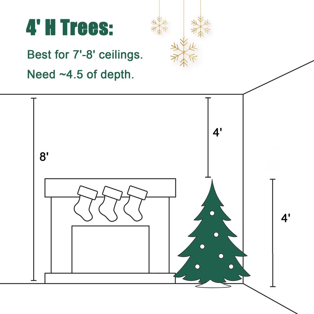 4Ft Pre-Lit Green Flocked Potted Artificial Christmas Tree. Picture 14
