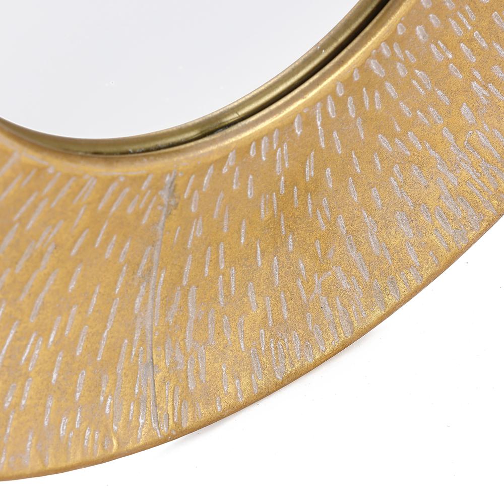 3-Piece Gold Metal Round Wall Mirror Set. Picture 8