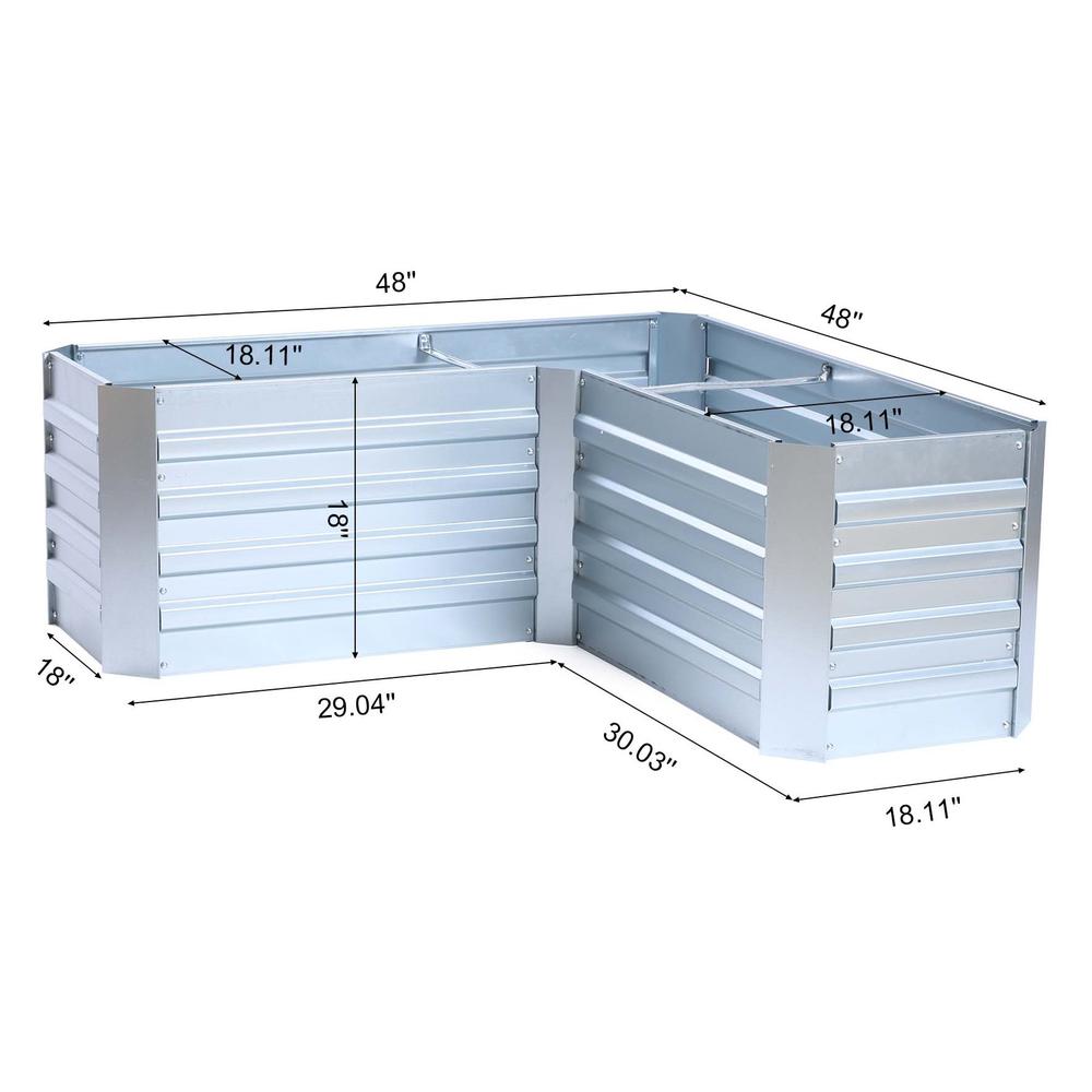 L-Shaped Galvanized Raised Garden Bed. Picture 8