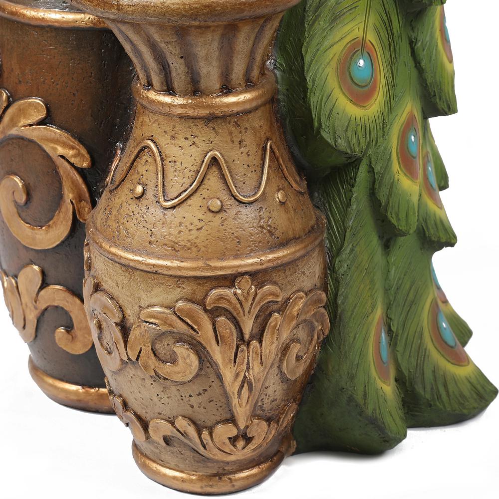 Resin Pedestal Peacock and Urns Outdoor Fountain. Picture 6
