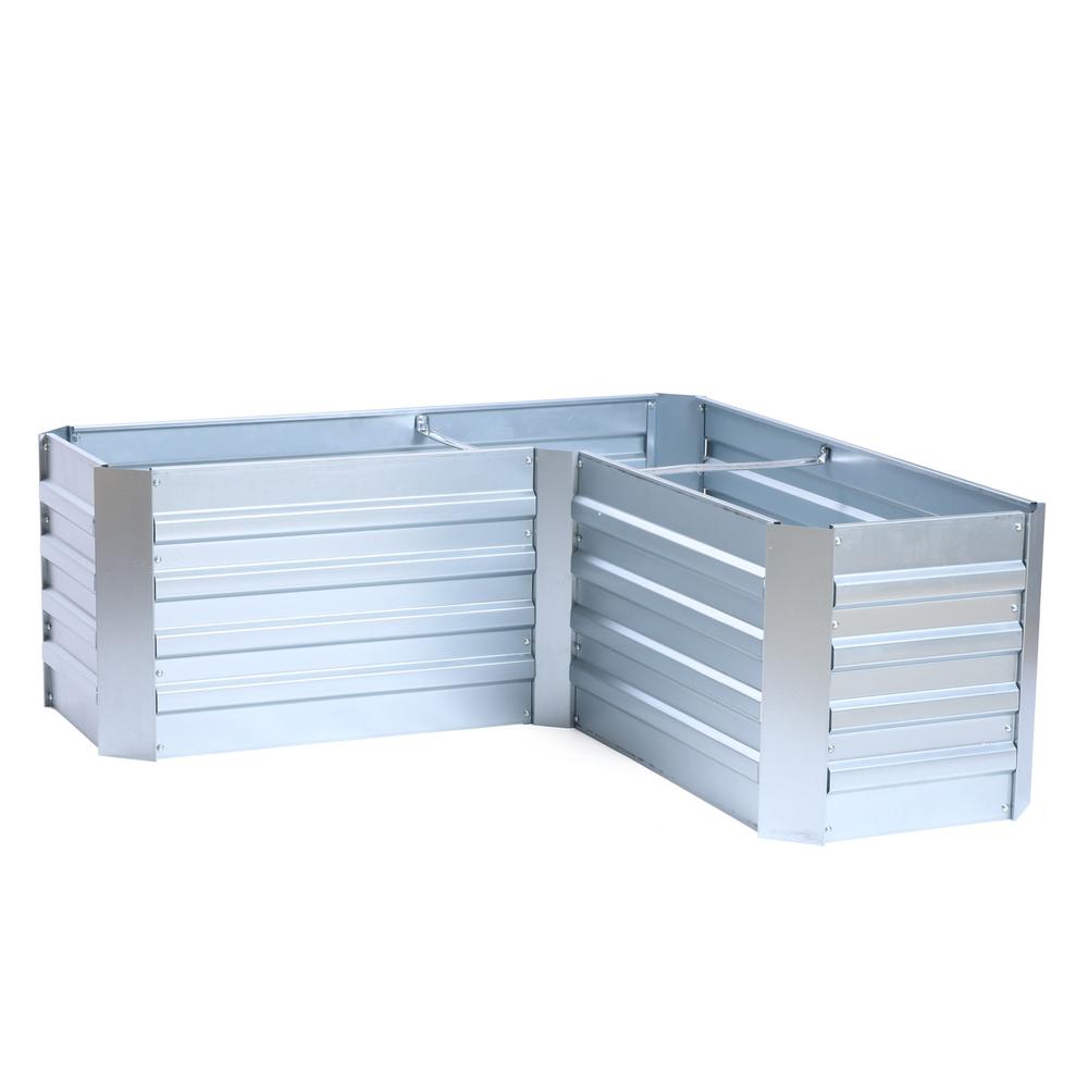 L-Shaped Galvanized Raised Garden Bed. Picture 4